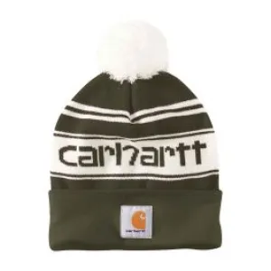 105168&#x20;Beanie&#x20;Knit&#x20;Pom&#x20;Pom&#x20;Cuffed&#x20;Logo&#x20;-&#x20;Carhartt