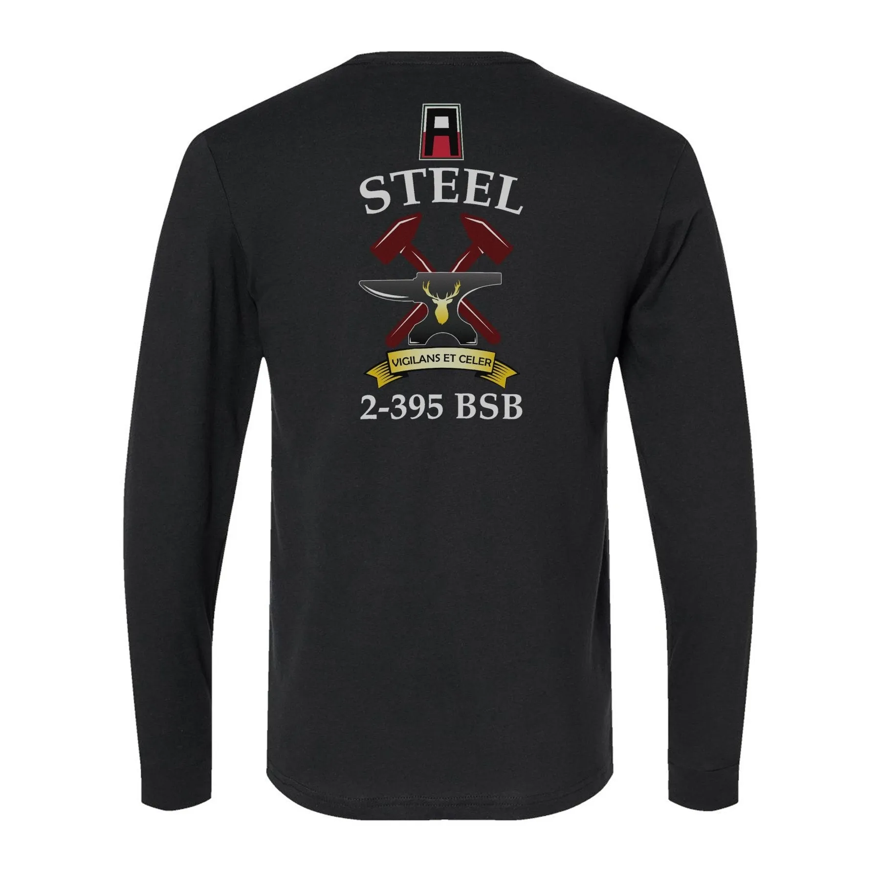 2-395th Steel "Vigilans Et Celer" Long Sleeve PT T-Shirt