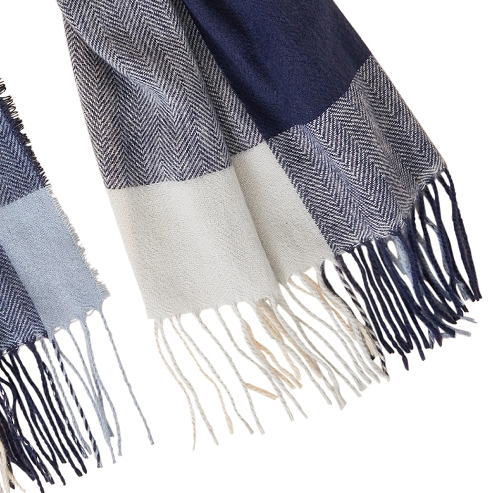 Accessorize London Women's Blue Check Blanket Scarf