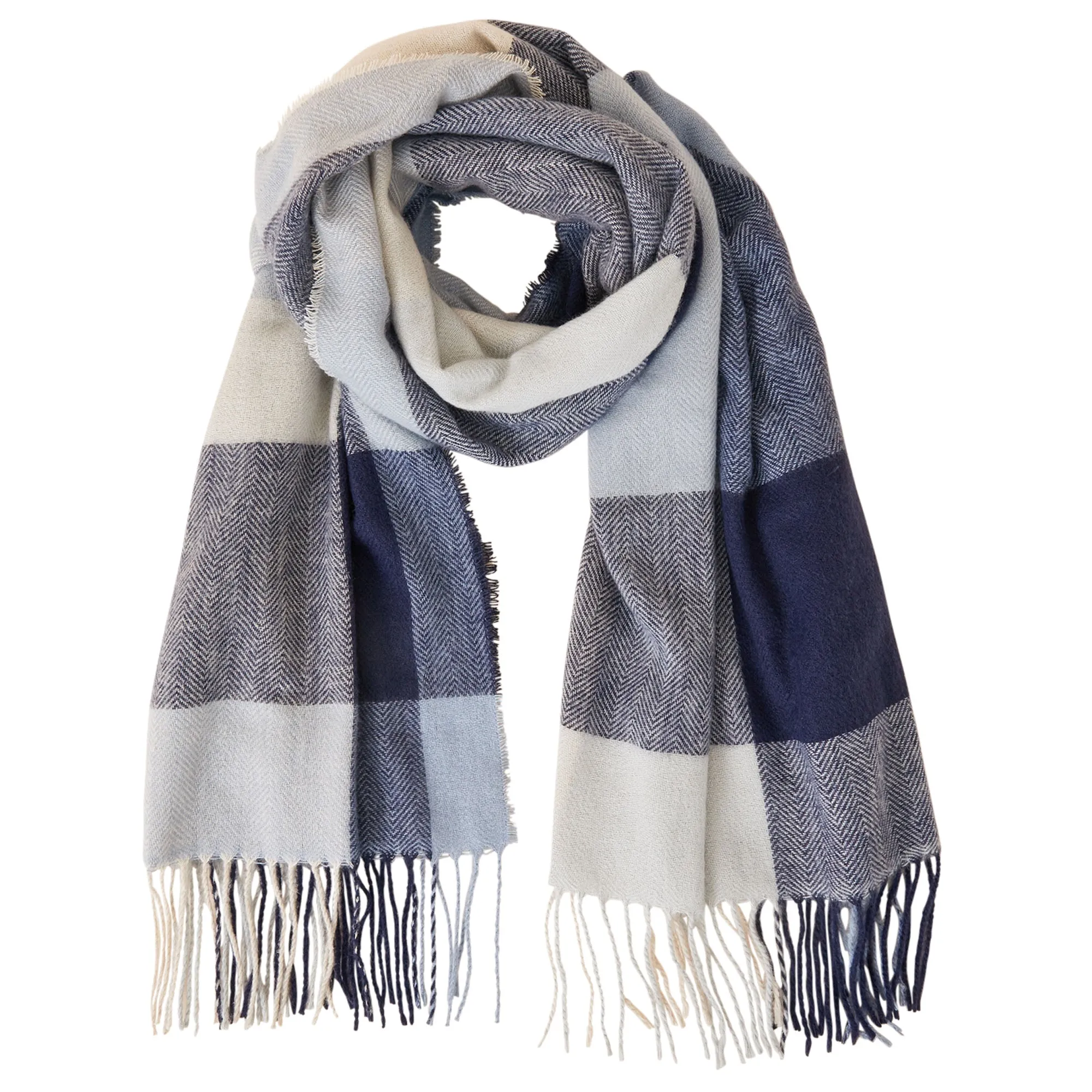 Accessorize London Women's Blue Check Blanket Scarf