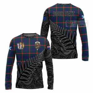 Agnew Crest Tartan Long Sleeve T-Shirt with New Zealand Silver Fern Half Style