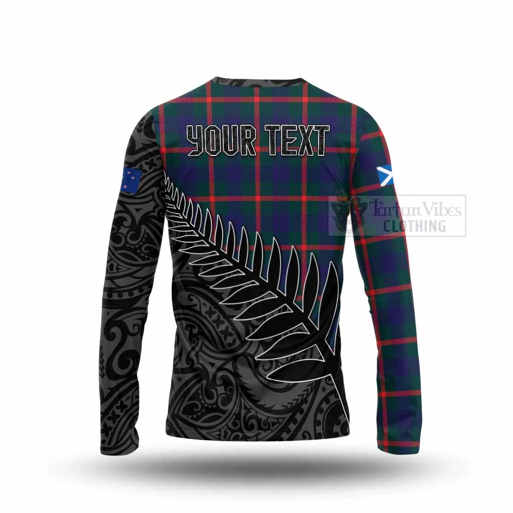 Agnew Crest Tartan Long Sleeve T-Shirt with New Zealand Silver Fern Half Style