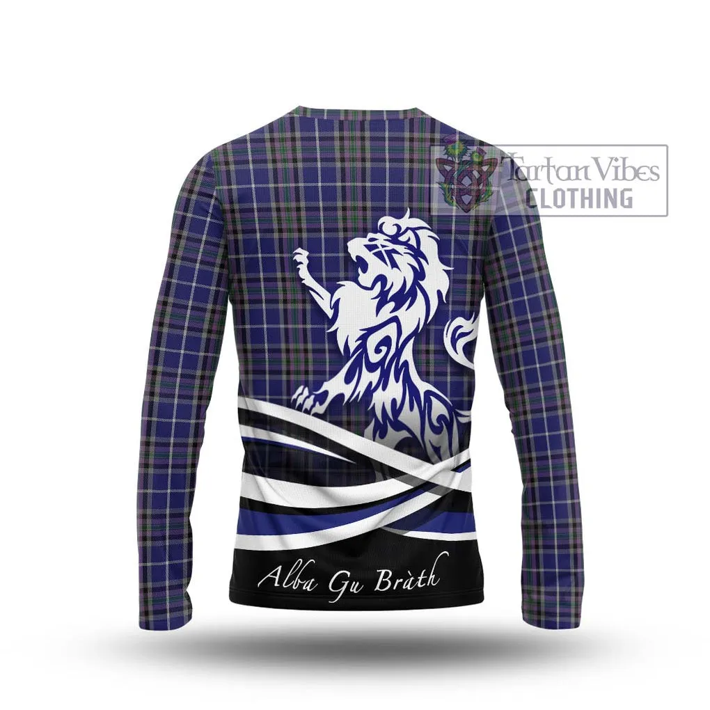 Alexander of Menstry Tartan Long Sleeve T-Shirt with Alba Gu Brath Regal Lion Emblem