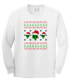 Alien Ugly Christmas Mens Long Sleeve T-Shirt