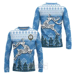 Bain Clan Christmas Long Sleeve T-Shirt Celtic Reindeer Style