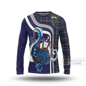 Baird Modern Tartan Long Sleeve T-Shirt with Epic Bagpipe Style