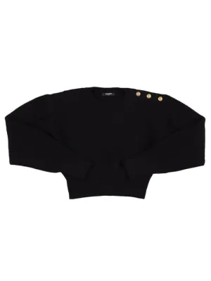 Balmain   Rib knit wool &amp; cashmere sweater 