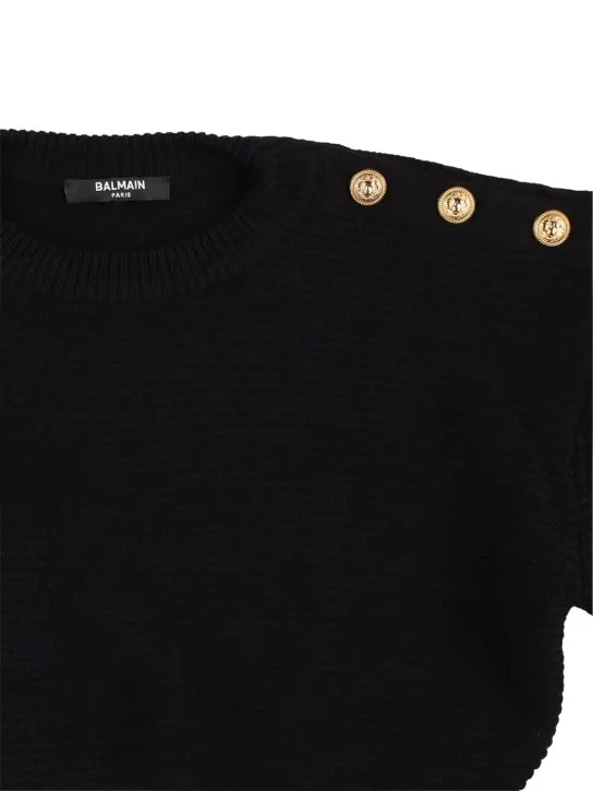 Balmain   Rib knit wool &amp; cashmere sweater 