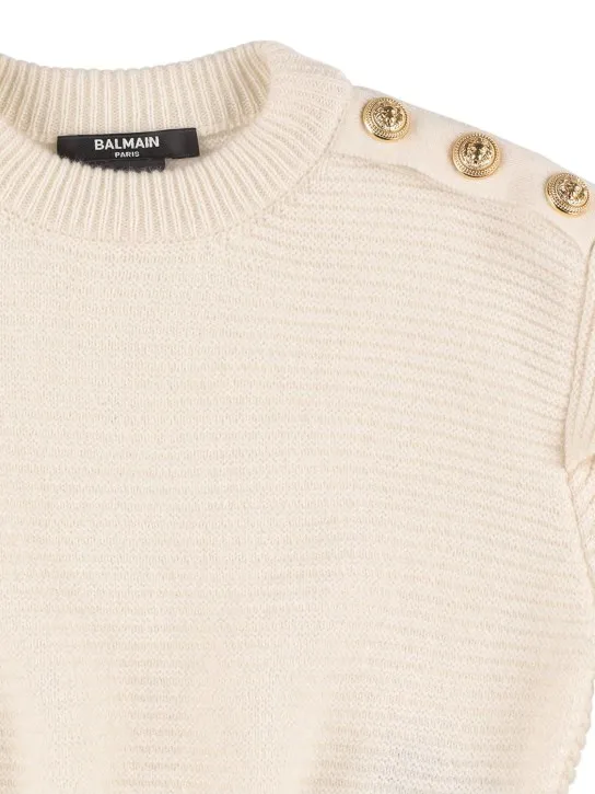 Balmain   Rib knit wool &amp; cashmere sweater 