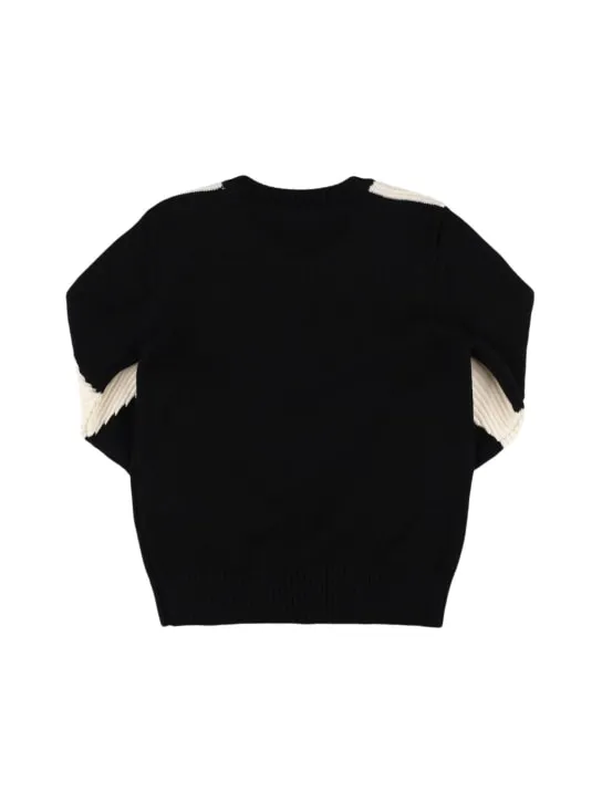 Balmain   Wool knit sweater w/ logo 