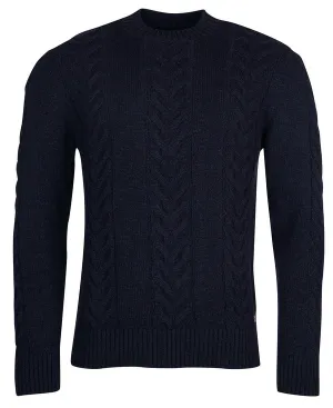 Barbour Cable Knit Crew - Navy Marl