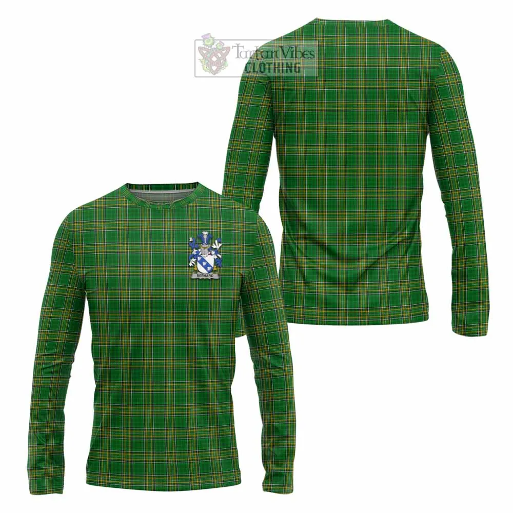 Bernard Irish Clan Tartan Long Sleeve T-Shirt with Coat of Arms