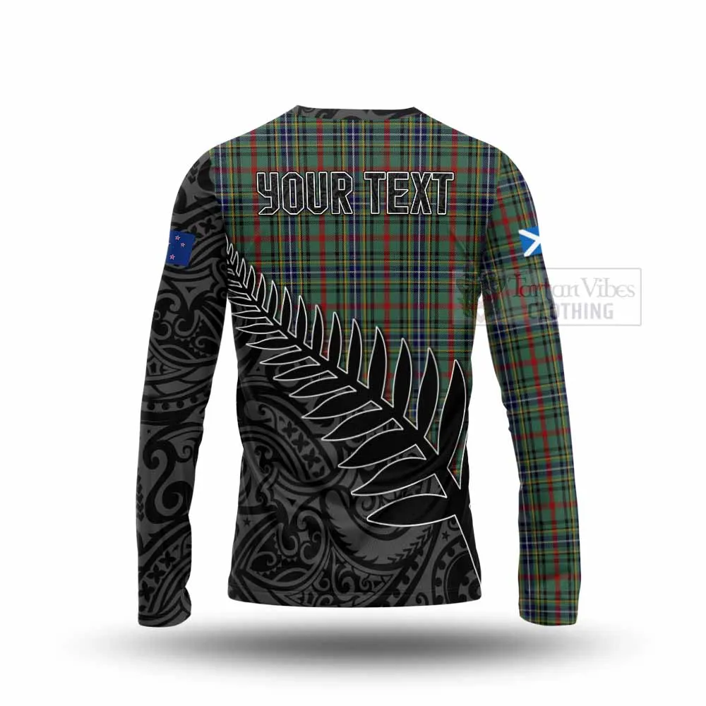 Bisset Crest Tartan Long Sleeve T-Shirt with New Zealand Silver Fern Half Style