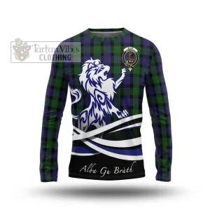 Blair Tartan Long Sleeve T-Shirt with Alba Gu Brath Regal Lion Emblem