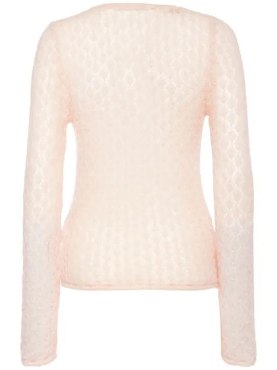 Blumarine   Openwork knit sweater w/ pompoms 