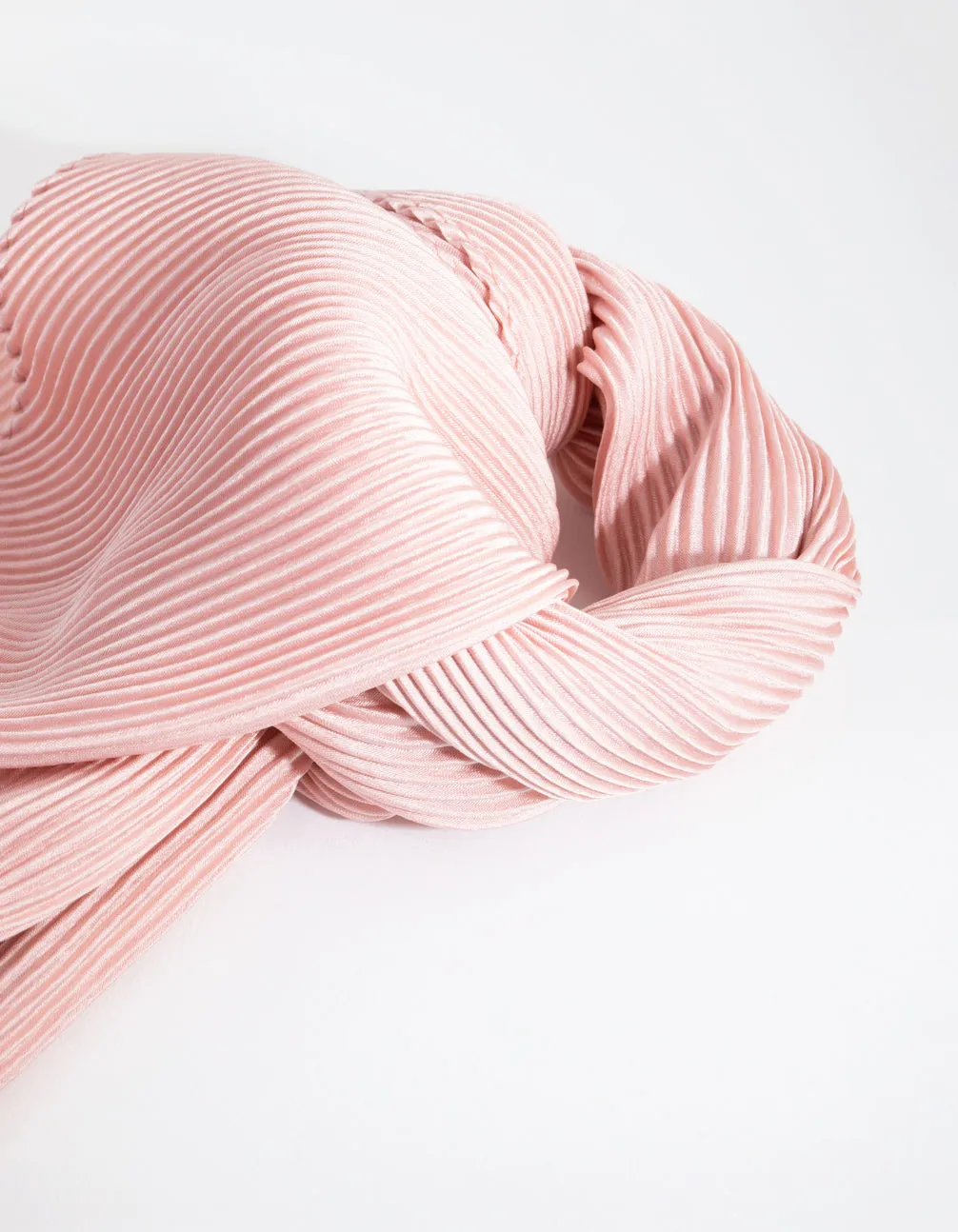 Blush Pleated Bandana Hair Scarf