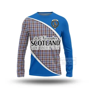 Boswell Family Crest Tartan Long Sleeve T-Shirt Celebrate Saint Andrew's Day in Style