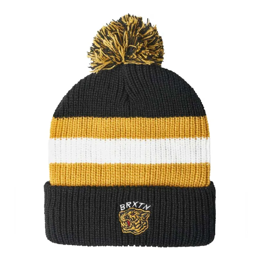 Brixton Kit Pom Beanie - Black/Off White/Bright Gold