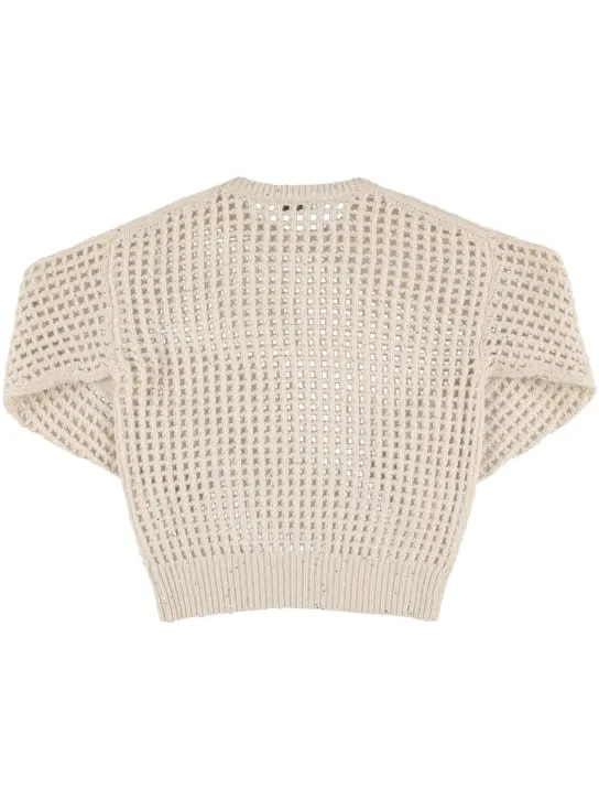 Brunello Cucinelli   Lurex wool blend knit sweater 