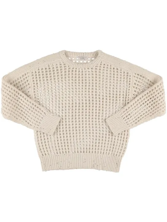 Brunello Cucinelli   Lurex wool blend knit sweater 