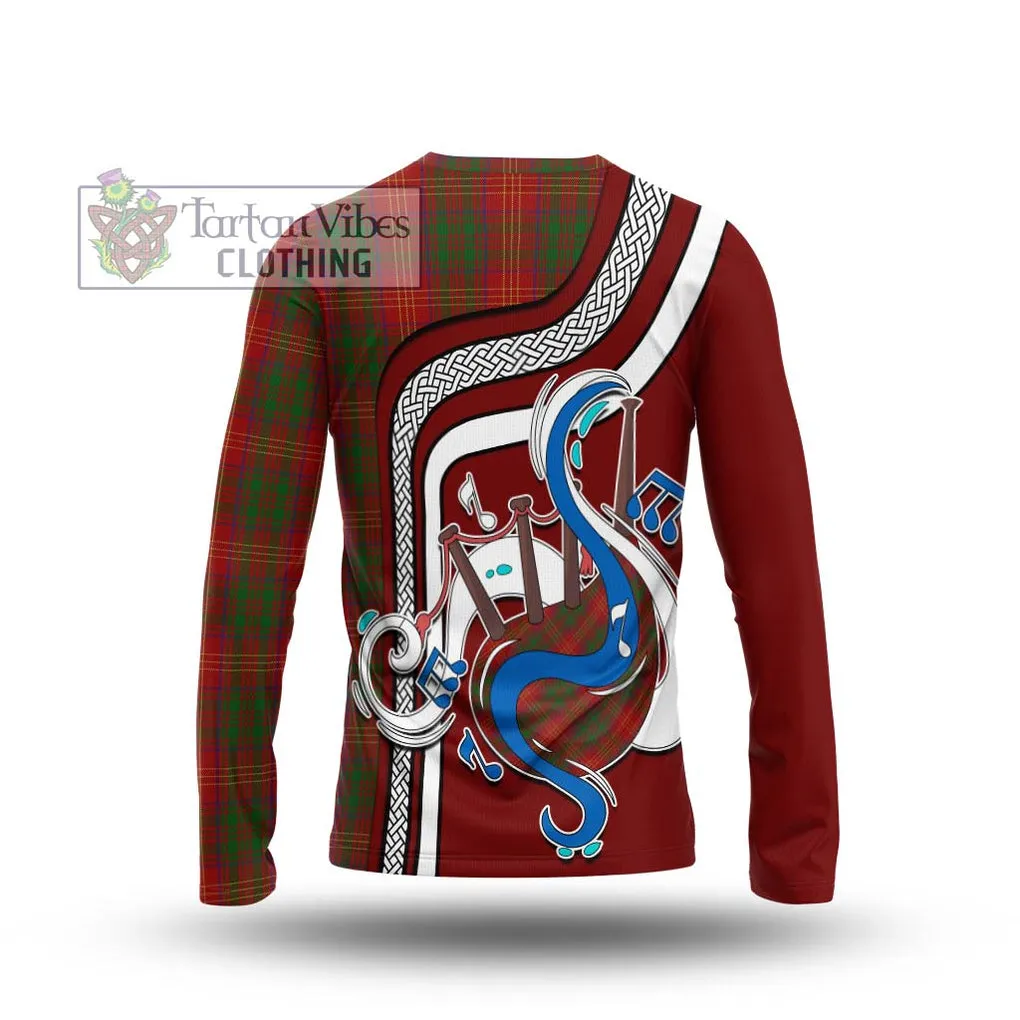 Burns Tartan Long Sleeve T-Shirt with Epic Bagpipe Style