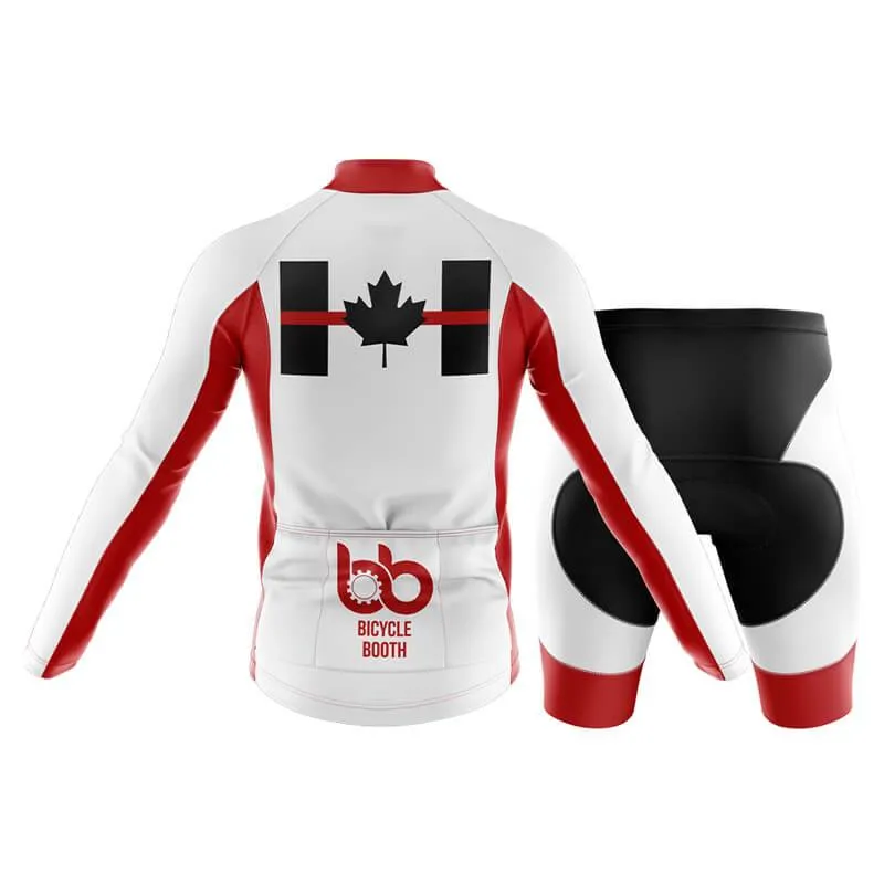 Canada Red Thin Line Club Cycling Kit (White)