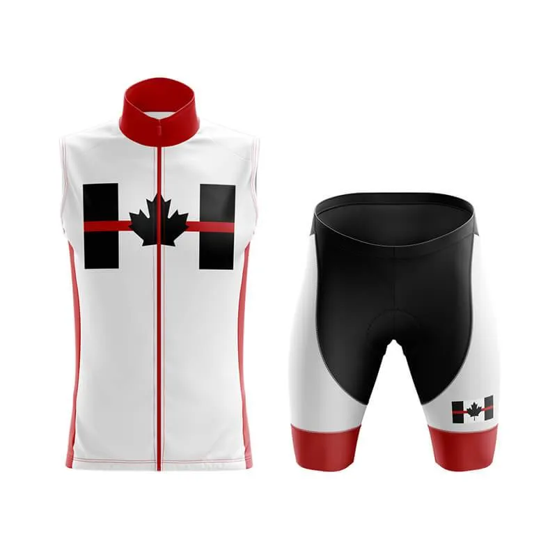 Canada Red Thin Line Club Cycling Kit (White)