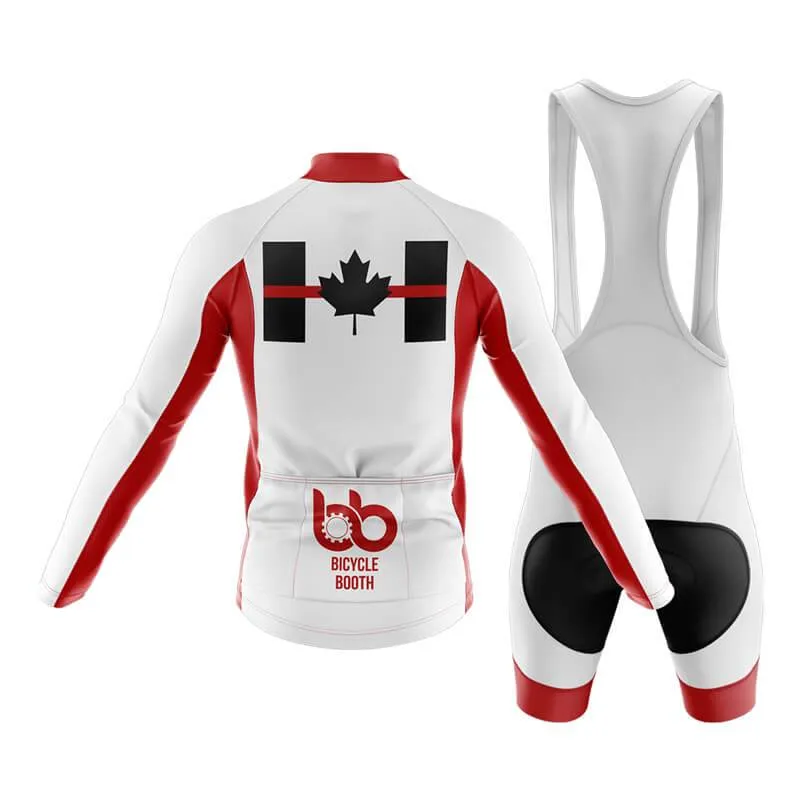 Canada Red Thin Line Club Cycling Kit (White)