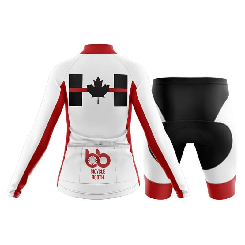 Canada Red Thin Line Club Cycling Kit (White)