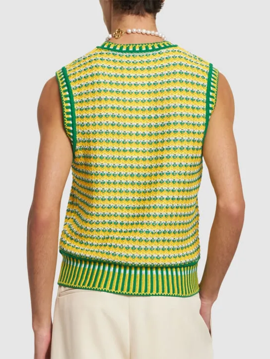 Casablanca   Zig-zag cotton knit vest 