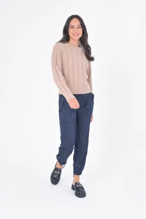 Celestia Cotton Cable Knit Sweater