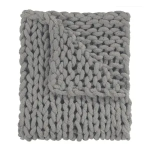 Chunky Chenille Knit Throw - Dove