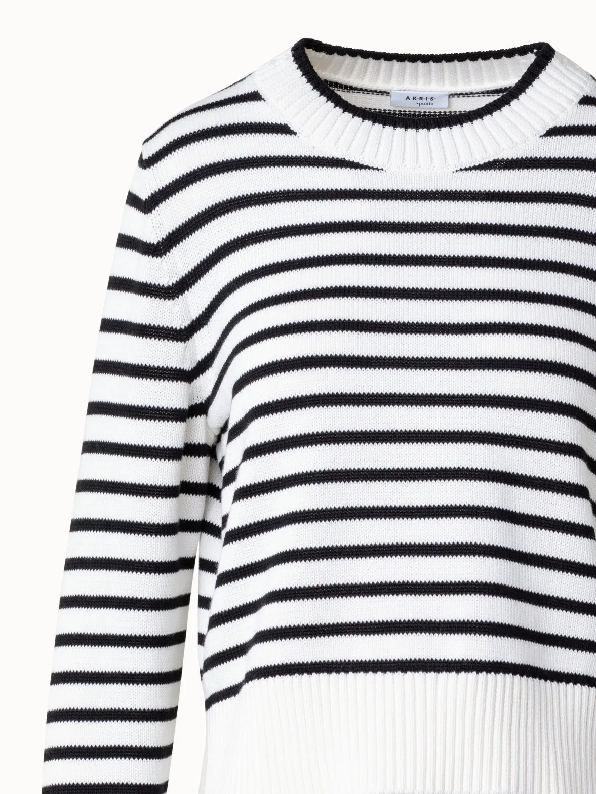 Chunky Cotton Stripes Knit Sweater