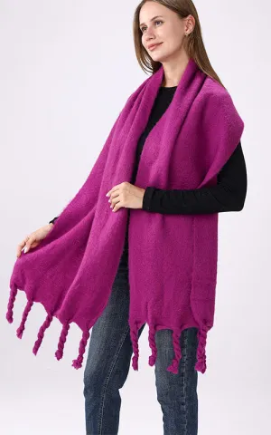 Chunky Fringe Scarf, violet