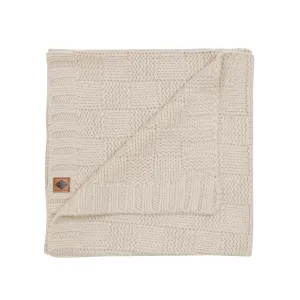 Chunky Knit Basket Weave Baby Blanket in Almond