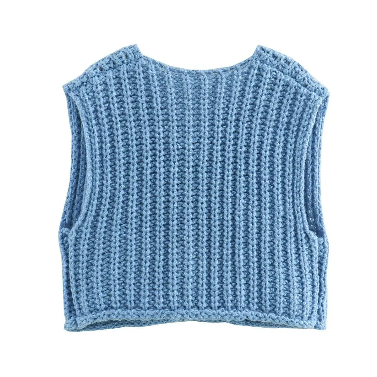 Chunky Knit Button Front Vest