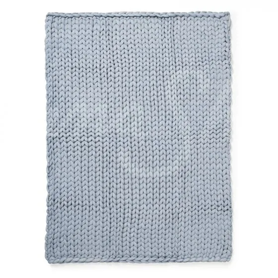 Chunky Knit Throw ~ Blue