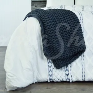 Chunky Knit Throw ~ Charcoal