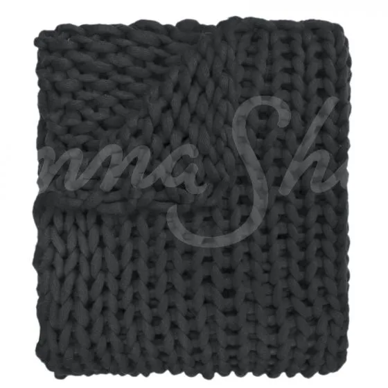 Chunky Knit Throw ~ Charcoal