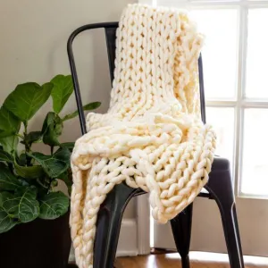 Chunky Knit Throw ~ Cream