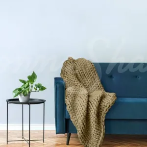 Chunky Knit Throw ~ Olive **DISCONTINUED QUANTITIES LIMITED**