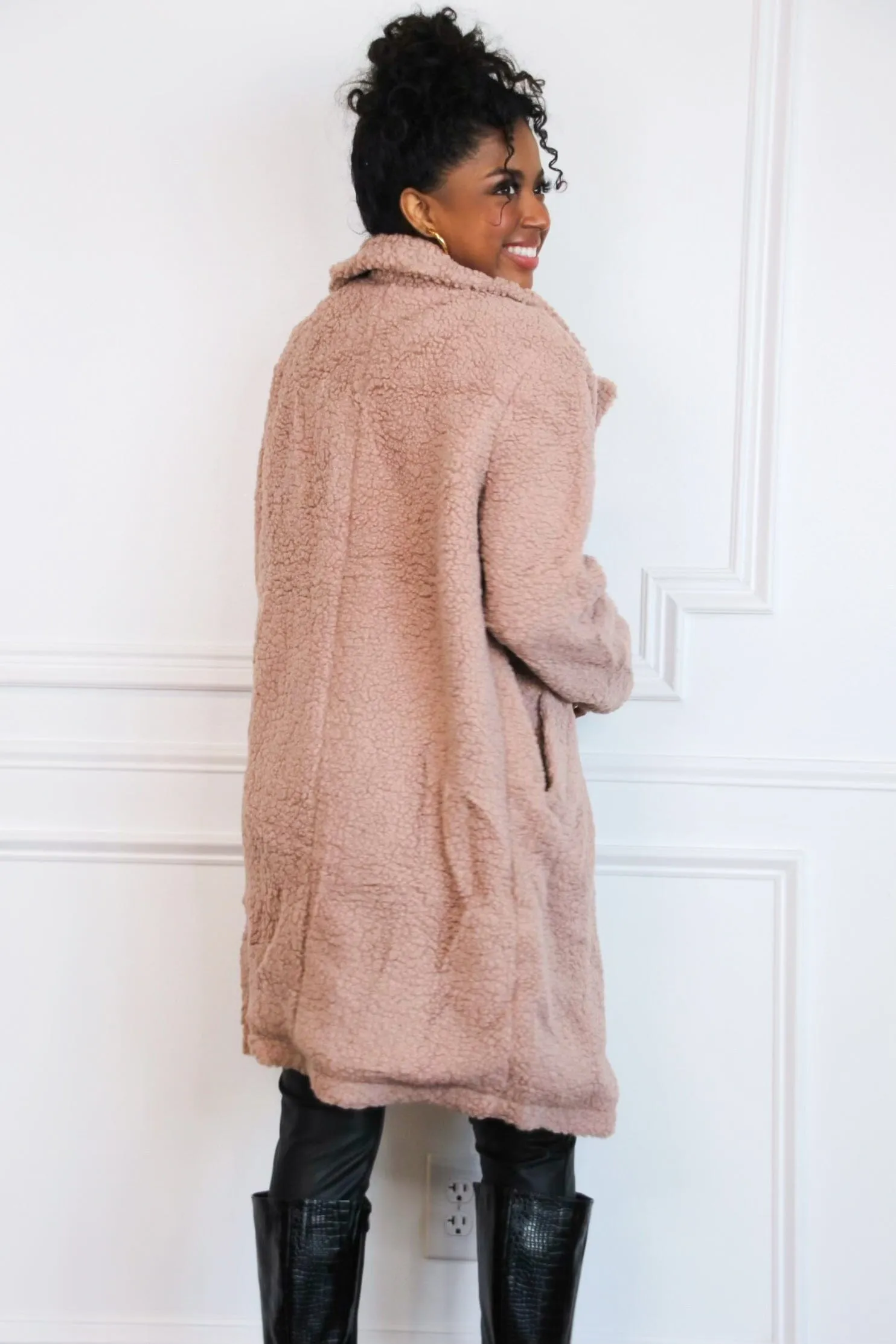 Dream Maker Teddy Coat: Mauve