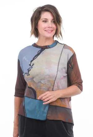 Earth Asym Top, Rust/Turquoise