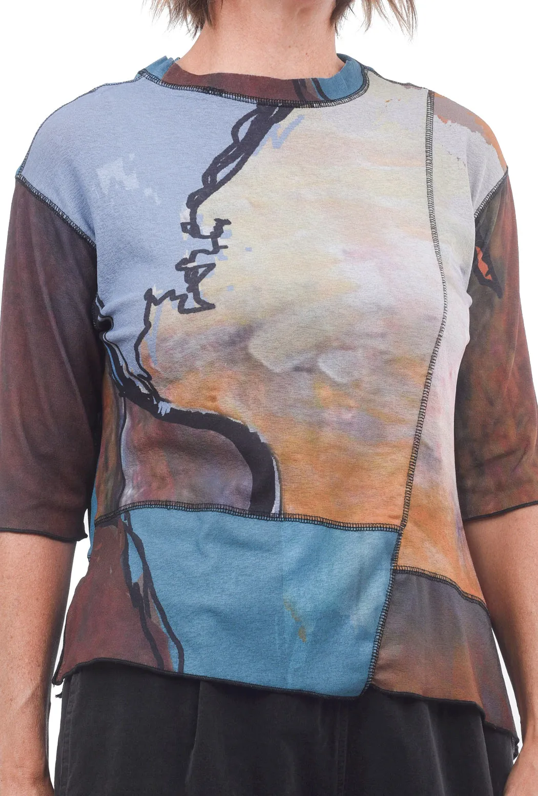 Earth Asym Top, Rust/Turquoise