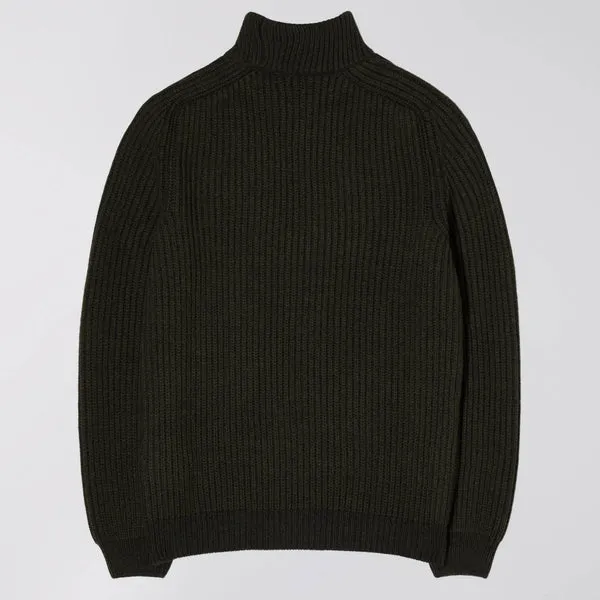 Edwin Roni High Collar Knit - Uniform Green