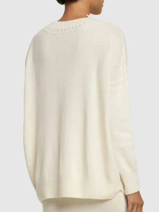 Ermanno Scervino   Embroidered knit v-neck sweater 