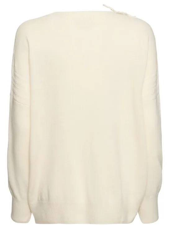 Ermanno Scervino   Embroidered knit v-neck sweater 