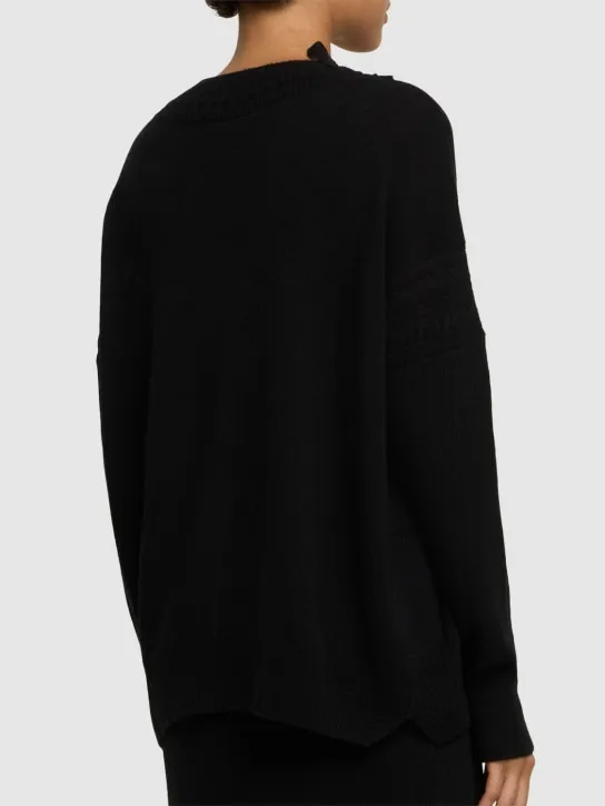 Ermanno Scervino   Embroidered knit v-neck sweater 