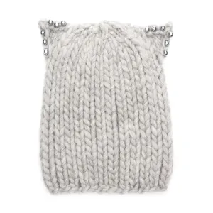 FELIX CHUNKY HAND-KNIT BEANIE IN GREY