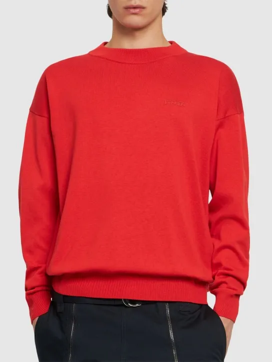 Ferrari   Logo cotton &amp; silk knit sweater 